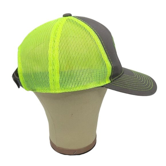 Outdoor Cap Big M Diesel Express Mesh Strapback Cap Trucker Hat Neon Green Gray - Picture 3 of 10